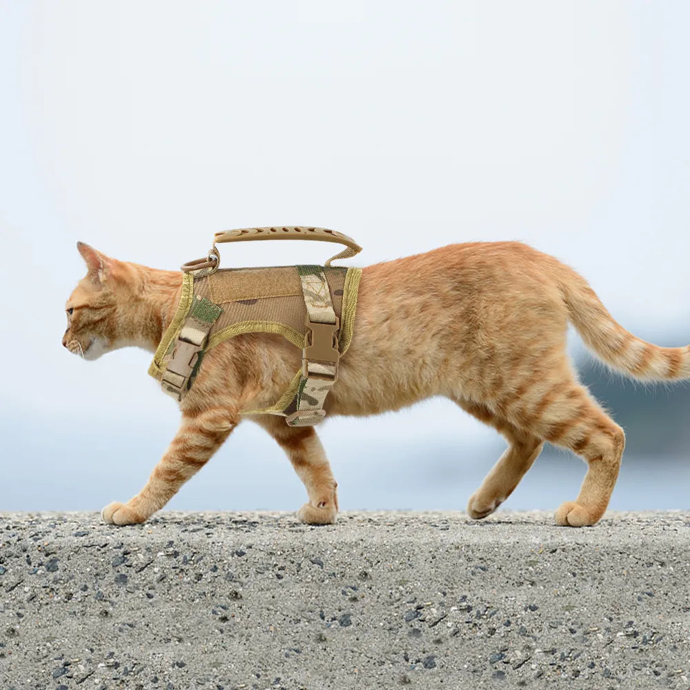 Tactical Training: Adjustable Cat Harness Vest with Leash