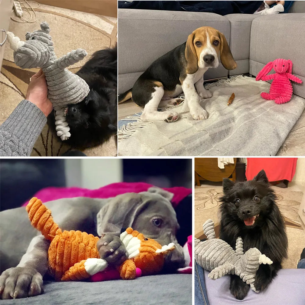 Playful Pals: Squeaky Plush Dog Toy Collection