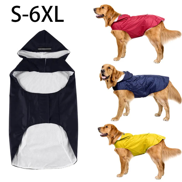 DryPaws Hooded Haven: Waterproof Dog Raincoat Hoodie – Reflective Stripe for Safety