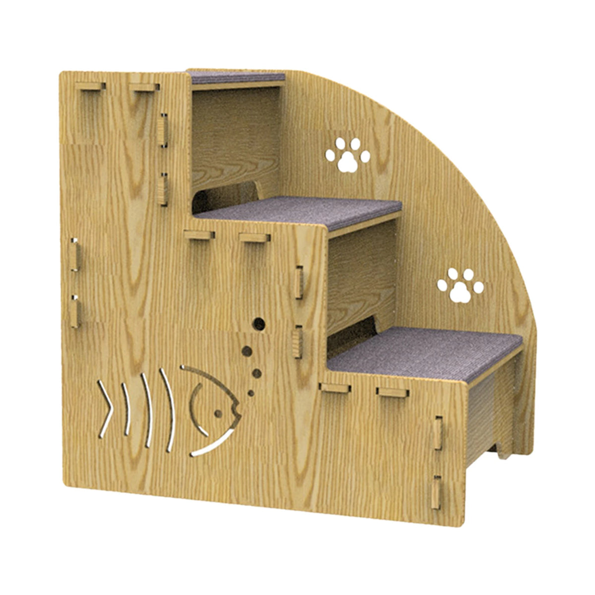 WoodenPaws Pet Steps: Dog Stairs Ladder with 3 Steps