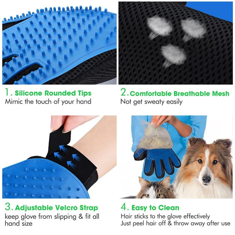 Stylish Bath Time: Fashion Rubber Pet Bath Brush Glove for Massaging Dogs