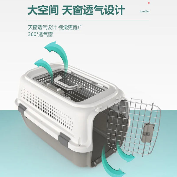 SkyPaws AeroCarrier: Boeing-Inspired Portable Pet Cage for Travel and Car Consignment