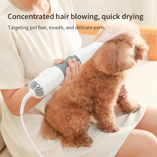 PawSpa Essentials: Efficient Grooming Trio – 3-in-1 Pet Dog Dryer with Quiet Blower, Comb Brush, and Low-Noise Temperature Control