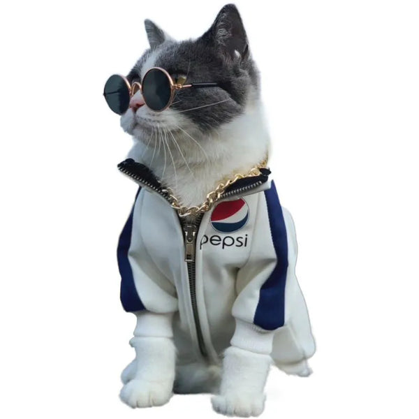 PurrVista Retro Rounds: Vintage-Inspired Round Cat Sunglasses for Small Dogs and Cats