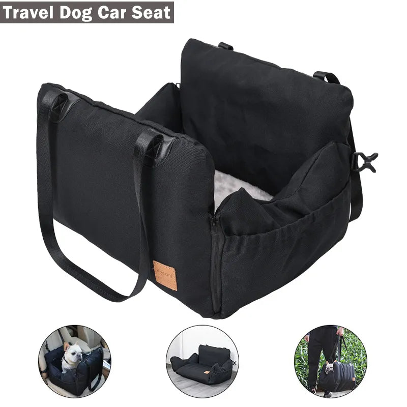 PlushRide TravelCradle: Thick Pet Car Seat and Handbag Carrier