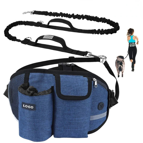 AdventurePaws Trail Companion Kit: Reflective Waist Bag & Elastic Traction Leash