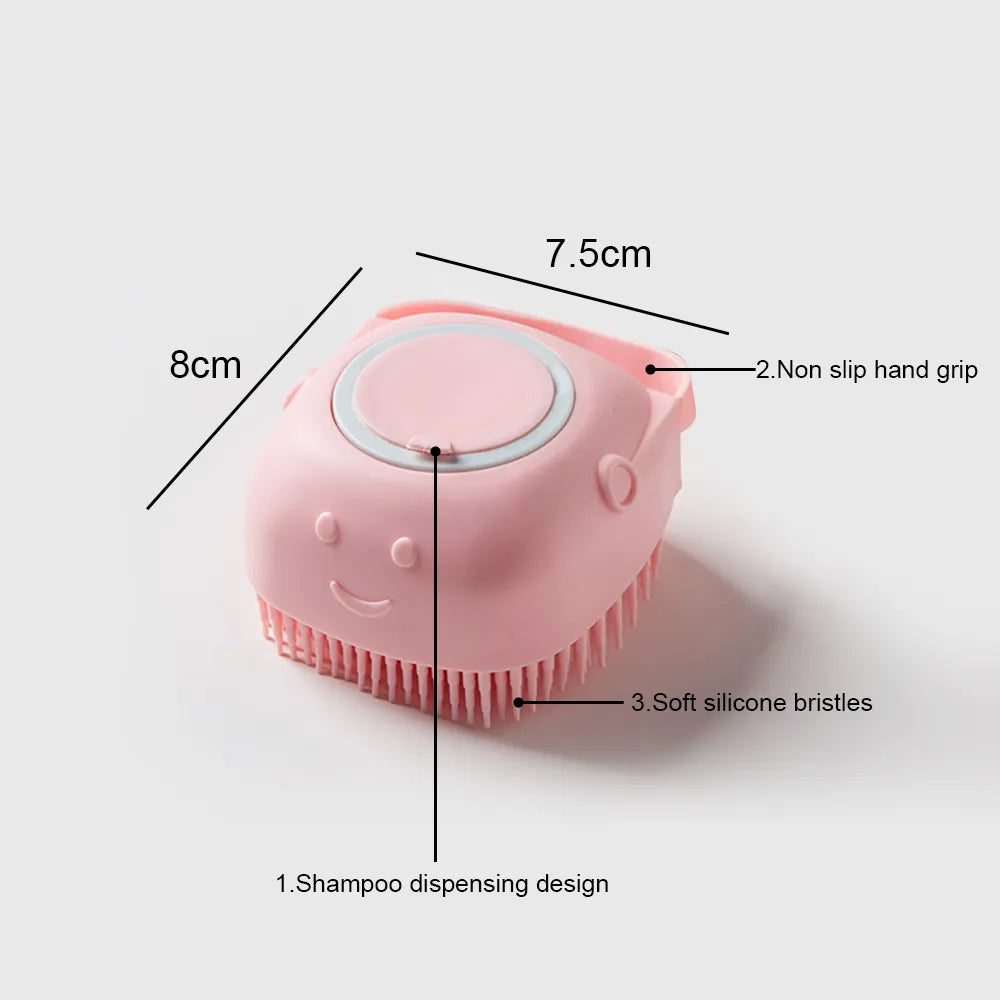 Gentle Spa Time: Soft Silicone Dog Grooming Brush with Dispenser