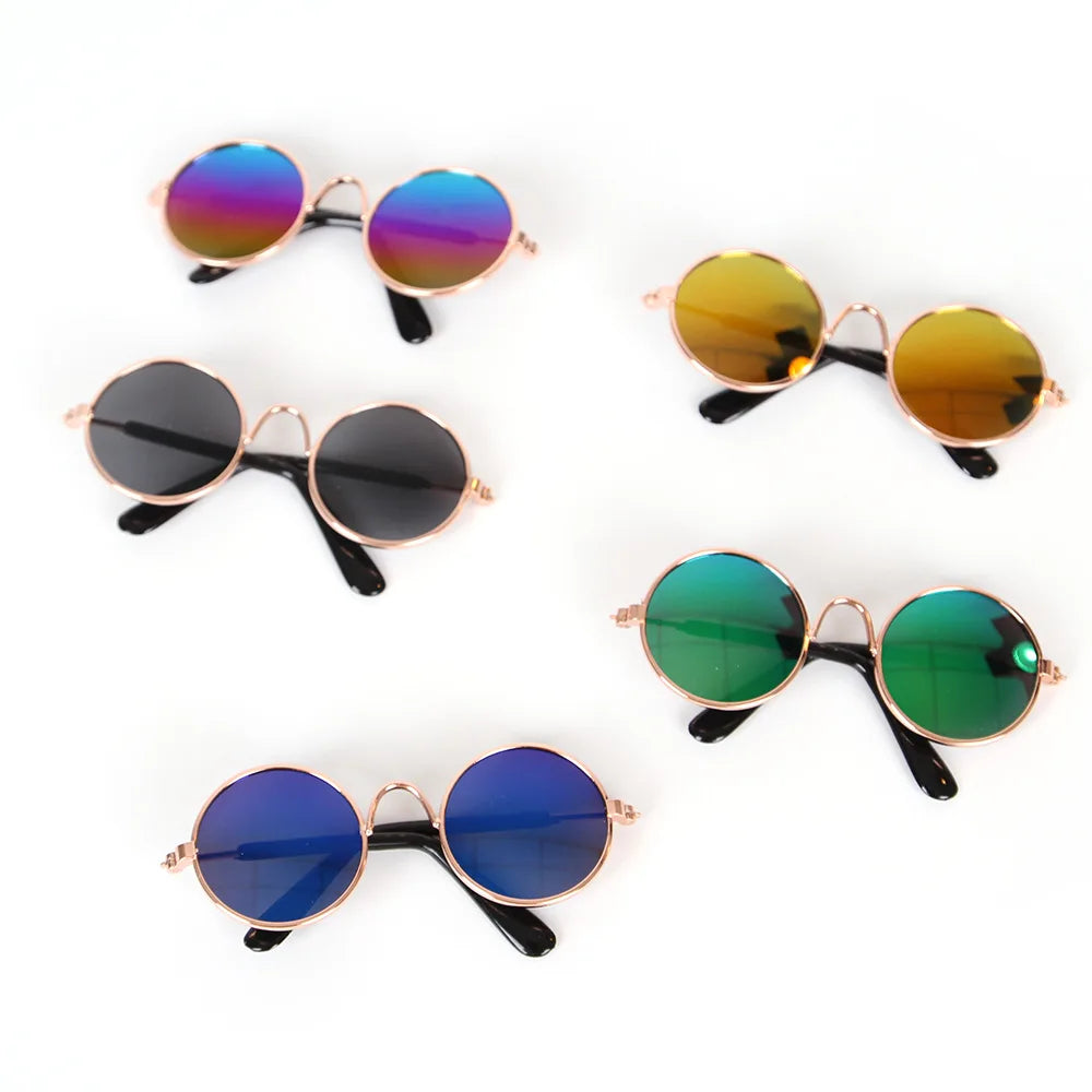 PurrStylish PetPeepers: Retro Round Sunglasses for Chic Cats & Dapper Dogs