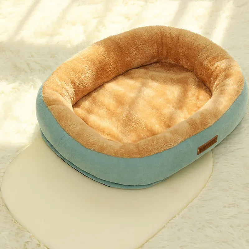 Cozy Retreat: Kimpets Cat Bed with Non-Slip Bottom for Winter Warmth and Easy Cleaning