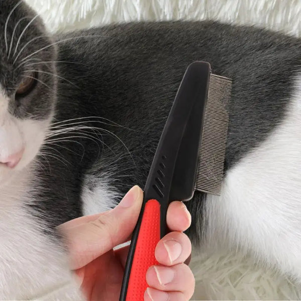 Gentle Grooming Magic: Stainless Steel Pet Comb for Shedding, and Flea Removal