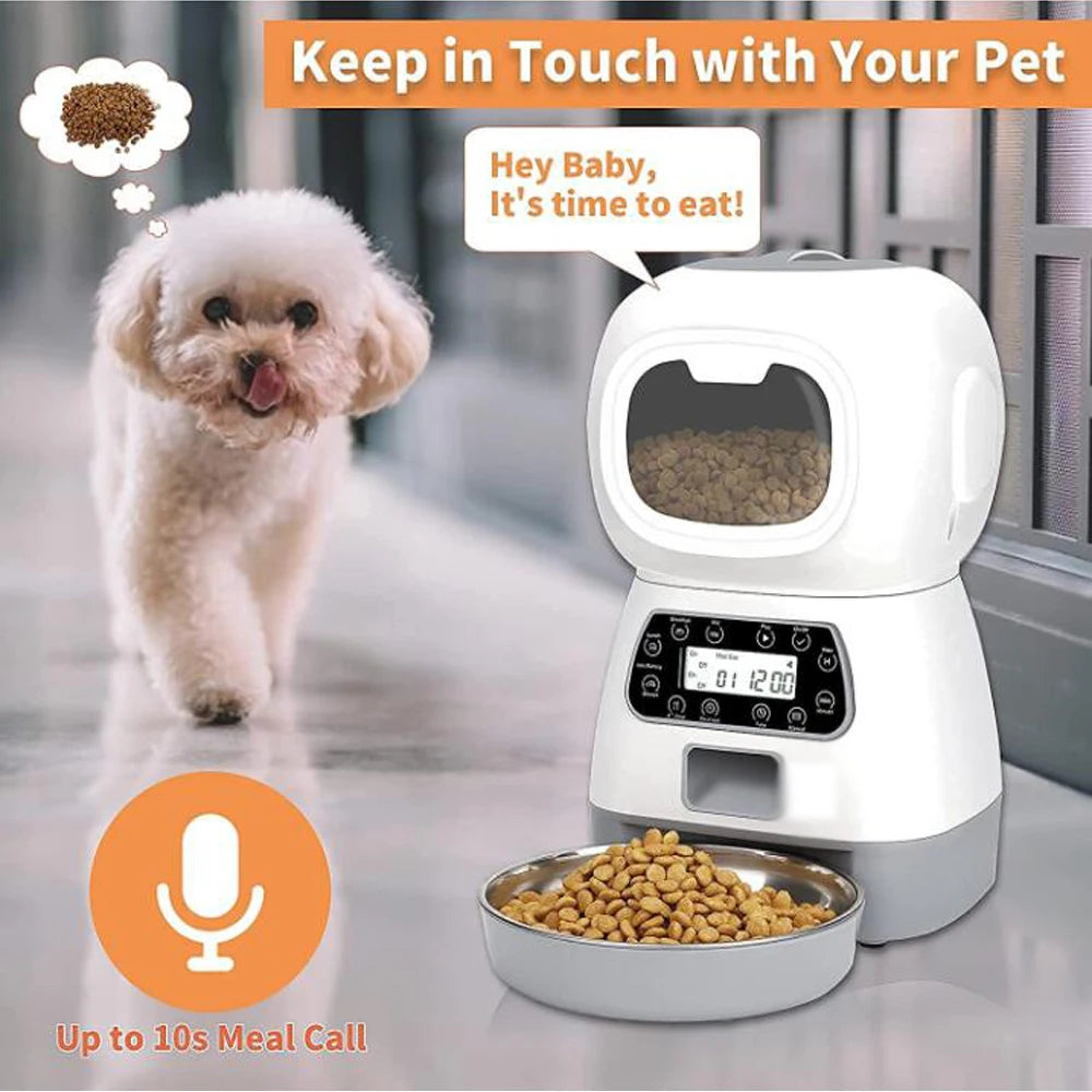 SmartFeed Pro: Automatic Cat Feeder with 3.5L Dry Food Dispenser Bowl
