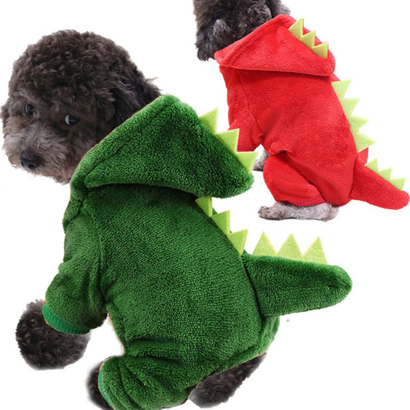 SnugglePaws Cartoon Comfort: Cozy Fleece Dog Jumpsuit