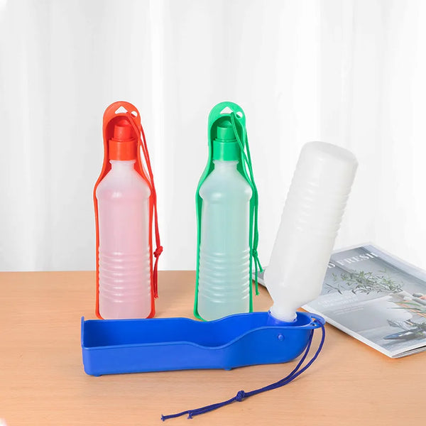 On-the-Go Hydration: Portable Pet Water Bottle with Foldable Feeder Bowl