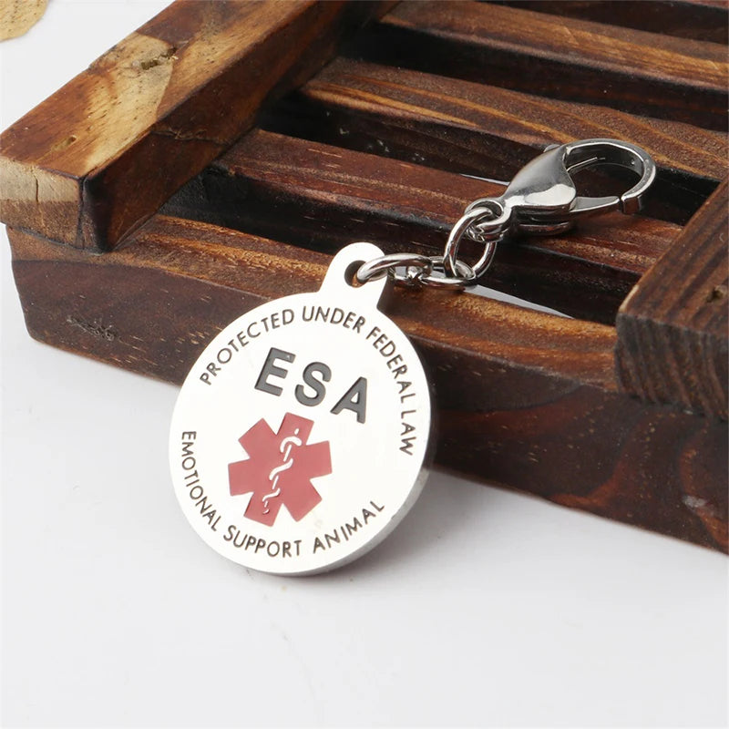 "ComfortCompanion ESA Keychain: Red Medical Alert Symbol Service Dog Keychain
