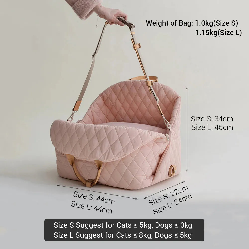 PawPalace Travel Elegance: Luxury Dog Carrier Handbag and Car Seat