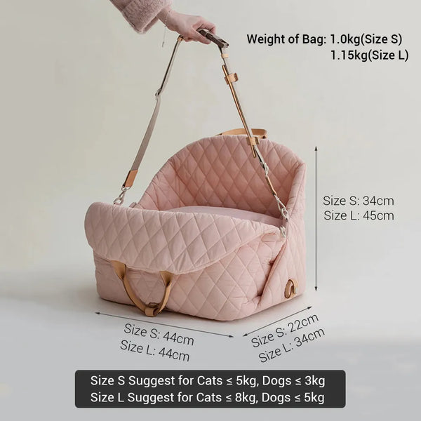 PawPalace Travel Elegance: Luxury Dog Carrier Handbag and Car Seat