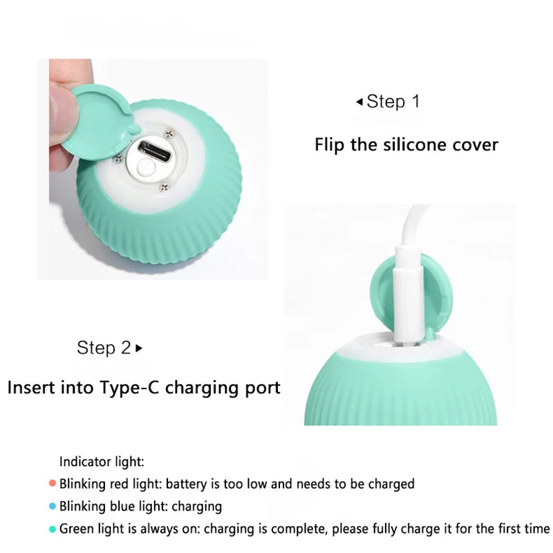 Play Smart, Play Anytime: Automatic Rolling Ball Electric Cat Toy for Interactive and Self-moving Fun