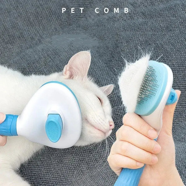 GleamGroom Precision Pet Comb: Stainless Chic for Furry Elegance