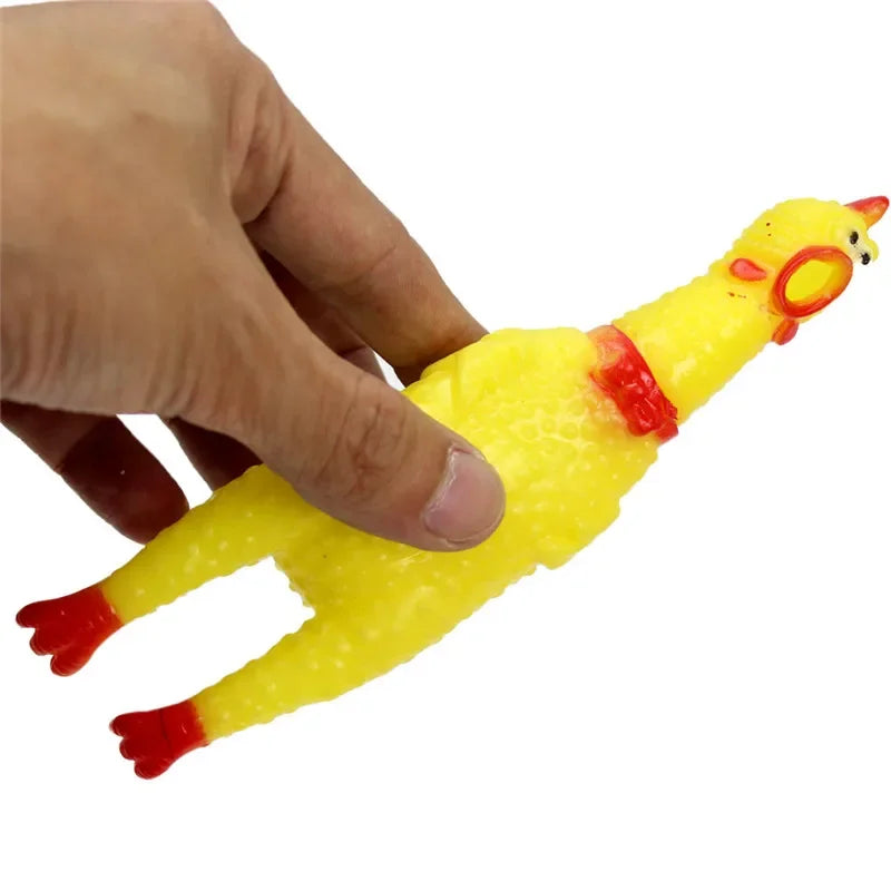 Hilarious Hoots: 30cm Rubber Screaming Chicken Dog Toy for Fun and Decompression