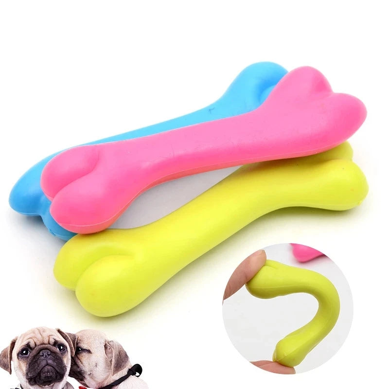 BiteBliss Pacifier Pup: Resilient Rubber Ring Toy for Small Dog Dental Delight
