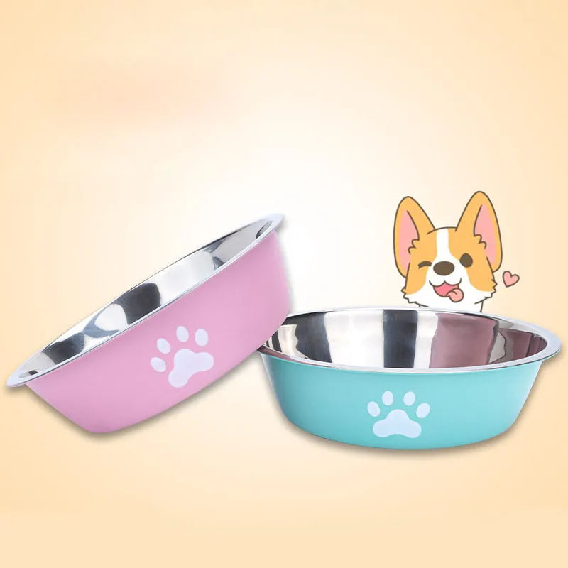 StainlessPaw Non-Slip Feeder Bowl: Pet Cat Feeding Bowl with Drop-Resistant Layer