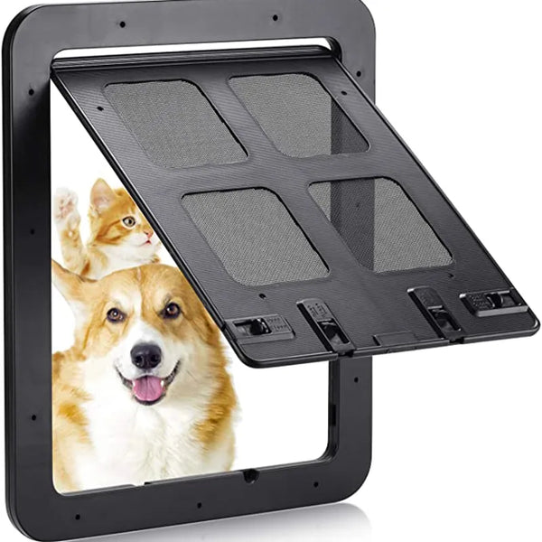 SecurePaws Screen Guardian: Lockable Sliding Pet Door with Magnetic Self-Closing and Locking Function