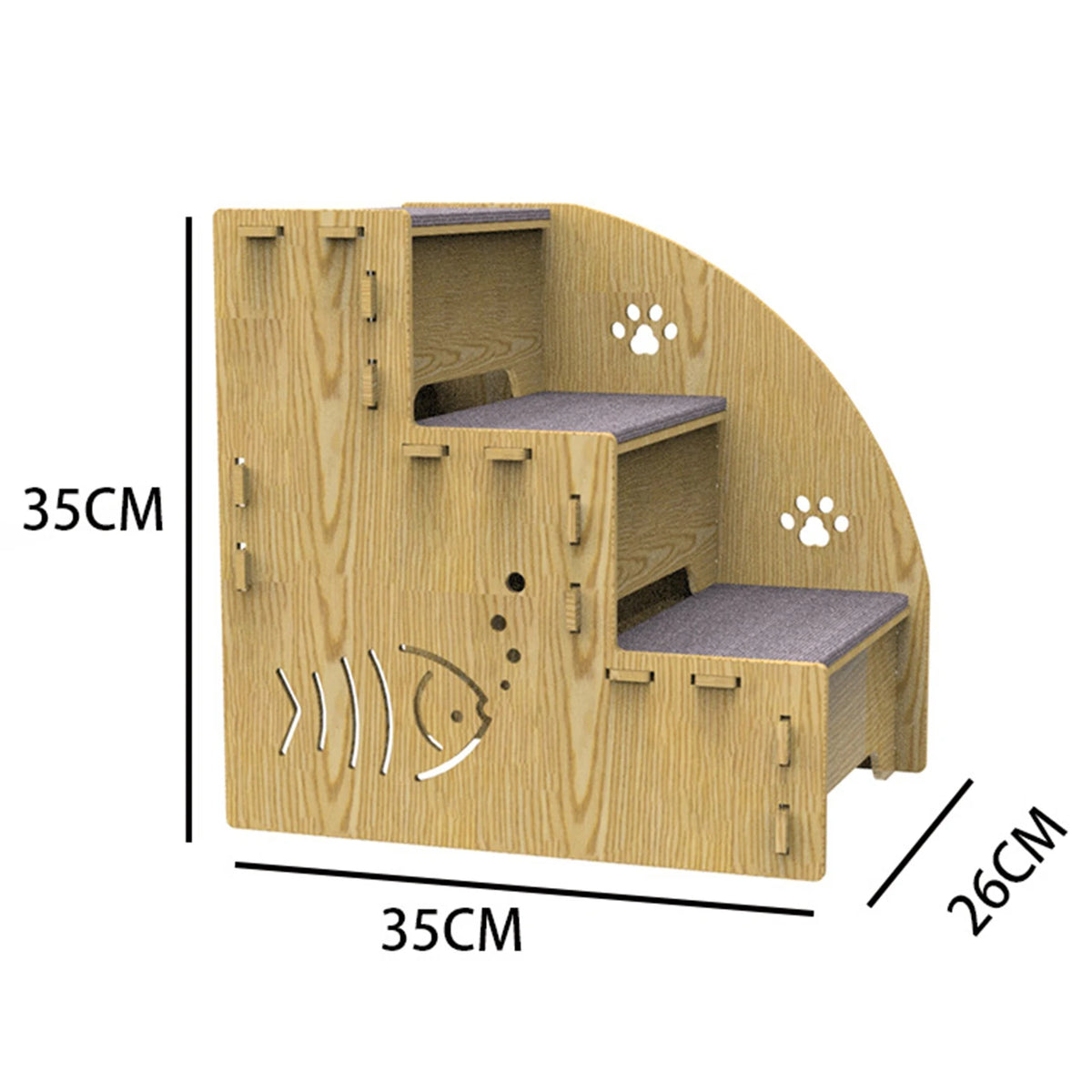 WoodenPaws Pet Steps: Dog Stairs Ladder with 3 Steps