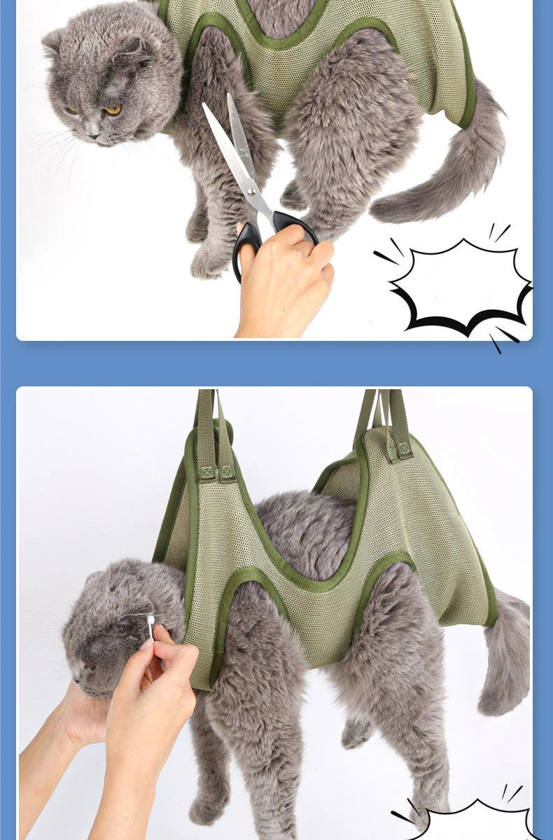 Fuss-Free Grooming: Cat Nail Cutting and Bathing Restraint Bag Set