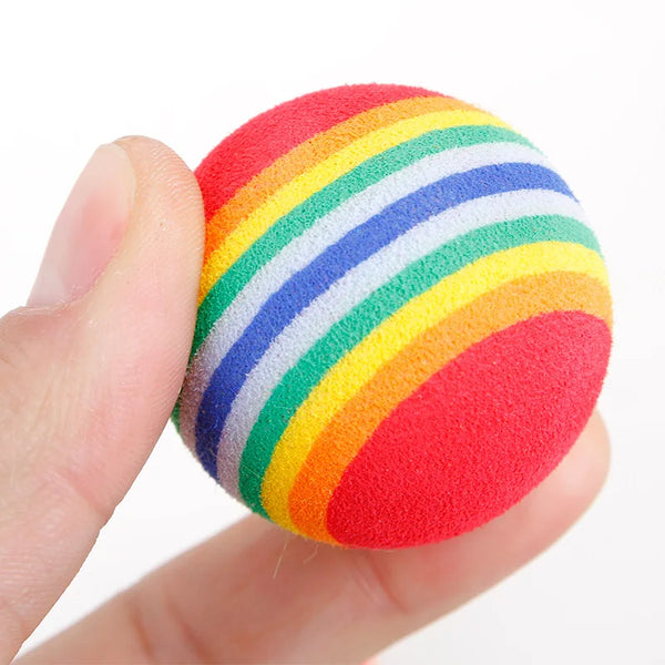 Chase the Rainbow: Interactive EVA Cat Toys Ball – Playful Chewing, Rattling, and Scratching Fun for Cats and Dogs