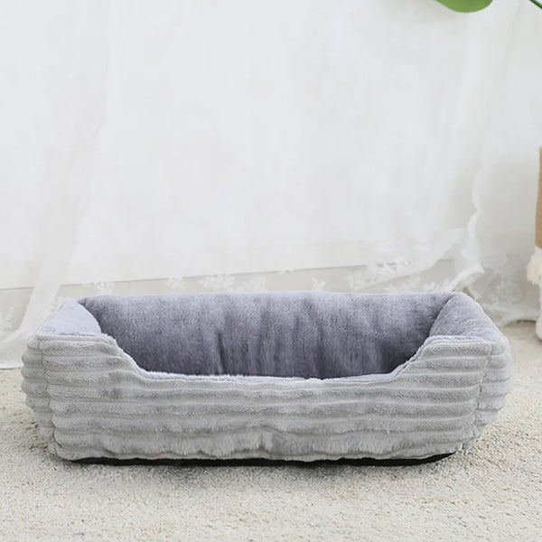 PawParadise Square Haven: Cozy Plush Pet Bed