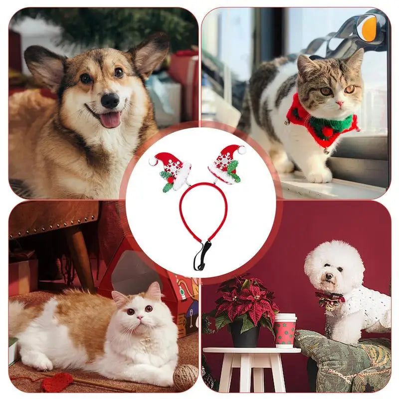 Festive Flair: Christmas Headbands for Pets - Santa, Elk Antlers, Elf Ears, and Horns