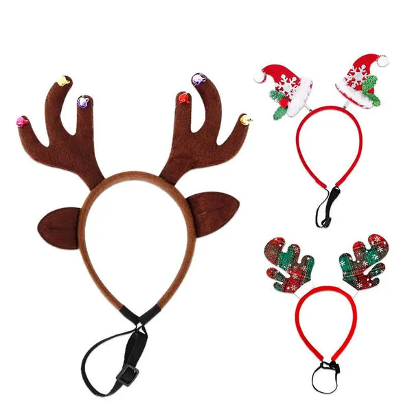 Festive Flair: Christmas Headbands for Pets - Santa, Elk Antlers, Elf Ears, and Horns